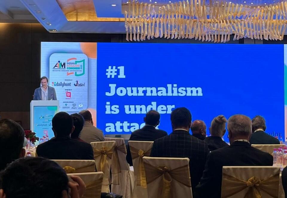 Journalism is under attack and can be saved by increased quality, CEO Jan Thoresen argued at the Indian Magazine Conference 2023.