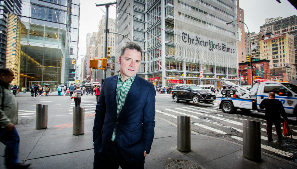 JOING LABRADOR CMS: Former editor-in-Chief Espen Egil Hansen at the Norwegian newspaper Aftenposten (The Evening Post) visits the New York Times Building in New York. Now he joins media software provider Labrador CMS as Chair of The Board.