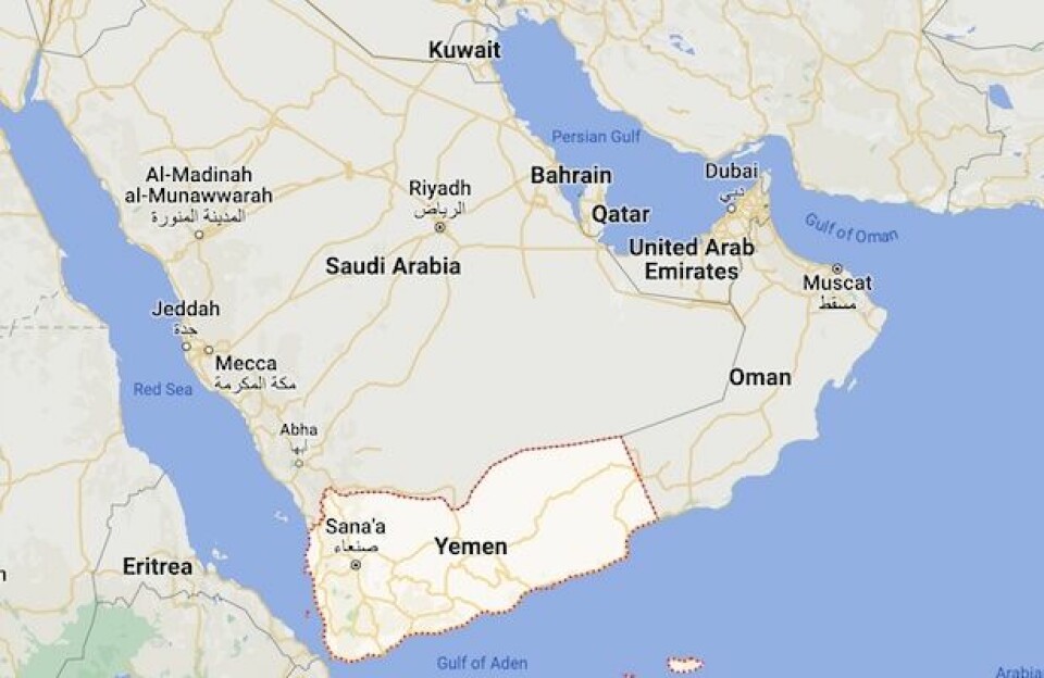 Map of Yemen showing its capital, Sana’a.