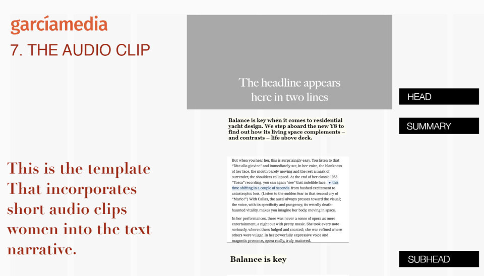 A part of The Audio Clip layout by Mario Garcia