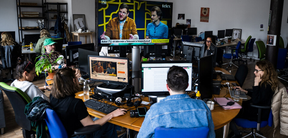 Journalists of the independent news outlet Telex work at their newsroom in Budapest, Hungary, May 19, 2025. REUTERS/Marton Monus