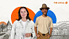 Two people stand before an illustrated Austrian cityscape with coloured circles and The Local logo.