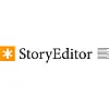 StoryEditor logo with an orange asterisk icon and a three-line menu symbol.